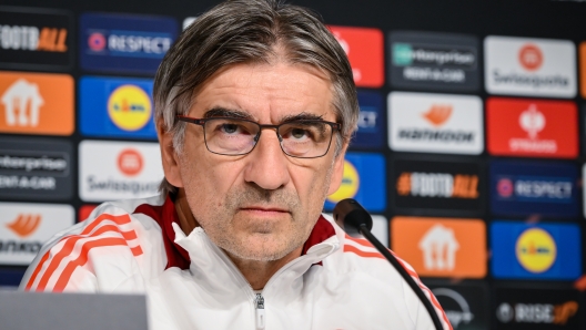 BORAS, SWEDEN - OCTOBER 02: AS Roma coach Ivan Juric during the UEFA Europa League 2024/25 League Phase MD2 training and press conference at Boras Arena on October 02, 2024 in Boras, Sweden. (Photo by Fabio Rossi/AS Roma via Getty Images)