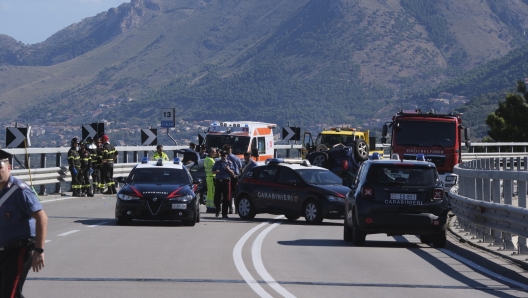 Incidente Mortale sulla Palermo Sciacca tre morti e tre bambini in gravi condizioni, 12 ottobre 2024 Palermo. ANSA/IGOR PETYX