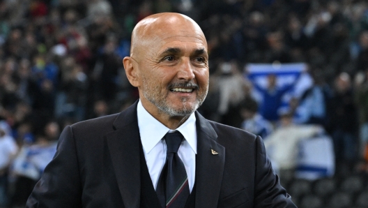 Italy's head coach Luciano Spalletti smiles during the UEFA Nations League, Ligue A Group A2 football match between Italy and Israel at the Friuli stadium in Udine, on October 14, 2024. (Photo by Tiziana FABI / AFP)