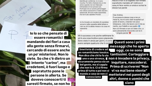 Andrea Delogu, fiori a casa da un anonimo: "Il fatto che sai dove abito mi agita"