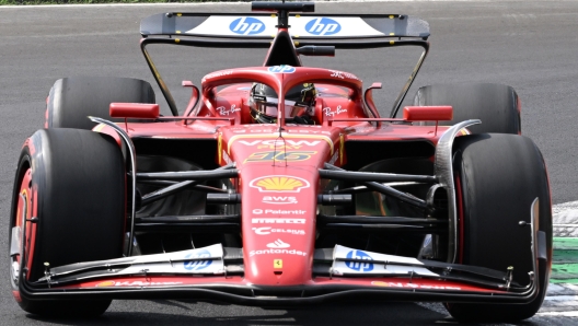 Scuderia Ferrari driver Charles Leclerc of Monaco in action during the third practice session of the Grand Prix of Italy, Monza, Italy, 31 August 2024. The Formula 1 Grand Prix of Italy is held at the circuit on 01 September. ANSA/DANIEL DAL ZENNARO