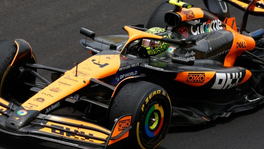 McLaren's British driver Lando Norris races during the Sprint race at the Jose Carlos Pace racetrack, aka Interlagos, in Sao Paulo, Brazil, on November 2, 2024, on the eve of the Formula One Sao Paulo Grand Prix. (Photo by Miguel Schincariol / AFP)