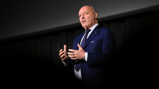 MILAN, ITALY - SEPTEMBER 12: President and Ceo Sport Giuseppe Marotta of FC Internazionale speaks during the event  'Inter . Due stelle sul cuore' - FC Internazionale Movie Premiere at Cinema Anteo on September 12, 2024 in Milan, Italy. (Photo by Mattia Pistoia - Inter/Inter via Getty Images)