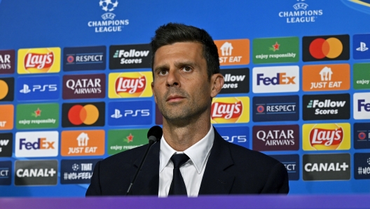 LILLE, FRANCE - NOVEMBER 04: Juventus head coach Thiago Motta during a Uefa Champions League Press Conference on November 04, 2024 in Lille, France.  (Photo by Filippo Alfero - Juventus FC/Juventus FC via Getty Images)