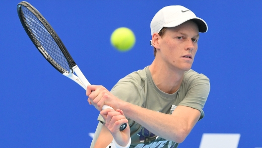 Jannik Sinner's first training session on the occasion of the Nitto ATP Finals in Turin at the Sporting press club, 5 November 2024 ANSA/ ALESSANDRO DI MARCO