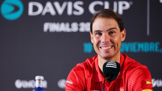 MALAGA, SPAIN - NOVEMBER 18: Rafael Nadal of Team Spain speaks during a press conference prior to the 2024 Davis Cup Finals at Palacio de Deportes Jose Maria Martin Carpena on November 18, 2024 in Malaga, Spain. (Photo by Matt McNulty/Getty Images for ITF)