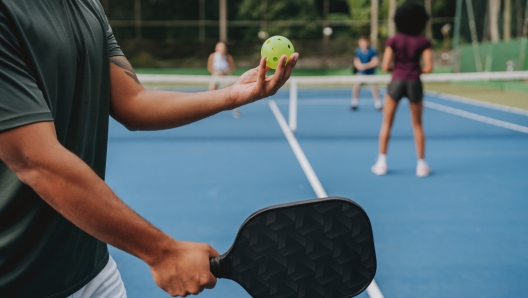 People playing pickleball