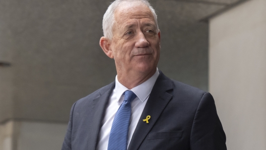 FILE - Benny Gantz, a key member of Israel's War Cabinet and the top political rival of Israeli Prime Minister Benjamin Netanyahu, leaves after a meeting at the State Department, Tuesday, March 5, 2024, in Washington. (AP Photo/Mark Schiefelbein, File)