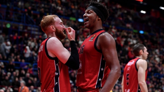 Niccolo' Mannion, Zach LeDay EA7 Emporio Armani Olimpia Milano - Maccabi Playtika Tel Aviv Turkish Airlines Euroleague 2024-25 Milano, 21/11/2024 Foto ClaudioDegaspari // Ciamillo-Castoria