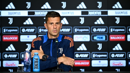 TURIN, ITALY - SEPTEMBER 20: Juventus head coach Thiago Motta during a press conference  at Allianz Stadium on September 20, 2024 in Turin, Italy. (Photo by Daniele Badolato - Juventus FC/Juventus FC via Getty Images)