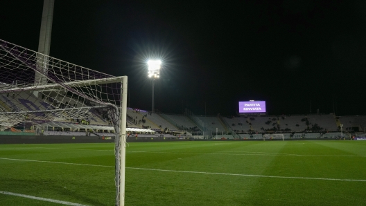 The screen indicates that the match is postponed during the Serie A Enilive 2024/2025 match between Fiorentina and Inter - Serie A Enilive at Artemio Franchi Stadium - Sport, Soccer - Florence, Italy - Sunday December 1, 2024 (Photo by Massimo Paolone/LaPresse)