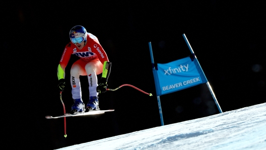 BEAVER CREEK, COLORADO - DECEMBER 07: Marco Odermatt of Switzerland competes during the STIFEL Birds of Prey FIS World Cup - Beaver Creek Men's Super G at Beaver Creek Resort on December 07, 2024 in Beaver Creek, Colorado.   Sean M. Haffey/Getty Images/AFP (Photo by Sean M. Haffey / GETTY IMAGES NORTH AMERICA / Getty Images via AFP)