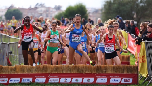 ANTALYA, TURKEY - DECEMBER 08: Nadia Battocletti of Team Italy competes during the Women's Senior cross country race during the 30th SPAR European Cross Country Championships on December 08, 2024 in Antalya, Turkey. (Photo by Maja Hitij/Getty Images for European Athletics)