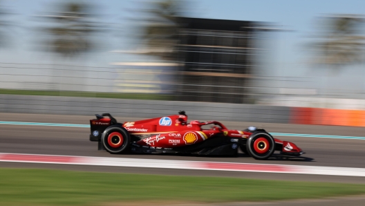 epa11767760 Scuderia Ferrari driver Charles Leclerc of Monaco in action during the Formula One post-season test session at the Yas Marina Circuit racetrack in Abu Dhabi, United Arab Emirates, 10 December 2024.  EPA/ALI HAIDER