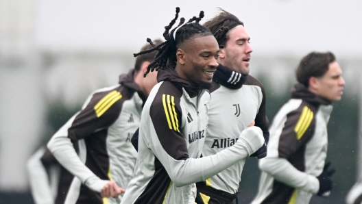 TURIN, ITALY - DECEMBER 10: Khephren Thuram of Juventus  during the UEFA Champions League 2024/25 League Phase MD6 training at Juventus training center on December 10, 2024 in Turin, Italy. (Photo by Daniele Badolato - Juventus FC/Juventus FC via Getty Images)