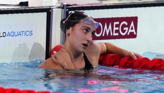 Simona Quadarella silver medals in the 1500 freestyle at Championship 25m Budapest 2024, December 13 (Photo by Gian Mattia D\'Alberto /LaPresse)