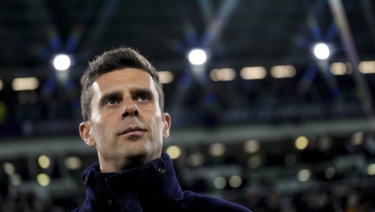 Juventus? head coach Thiago Motta during the Uefa Champions League soccer match between Juventus Fc and Manchester City at the Juventus stadium in Turin, north west Italy - December 11, 2024. Sport - Soccer . (Photo by Fabio Ferrari/LaPresse)