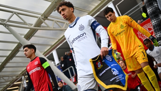 LEVERKUSEN, GERMANY - DECEMBER 10: Daniele Quieto of FC Internazionale U20 looks on prior to the UEFA Youth League 2024/25 match between Bayer 04 Leverkusen and FC Internazionale Milano at  on December 10, 2024 in Leverkusen, Germany. (Photo by Mattia Ozbot - Inter/Inter via Getty Images)