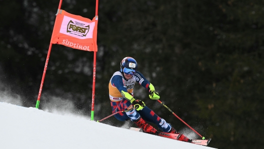 Croatia's Filip Zubcic competes in the 1st run of the men's Giant Slalom, during the FIS Alpine Ski World Cup in Alta Badia on December 22, 2024. (Photo by Marco BERTORELLO / AFP)