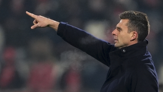 Juventus? head coach Thiago Motta during the Serie A soccer match between Ac Monza and Juventus at U-Power Stadium in Monza, North Italy - December 22 , 2024. Sport - Soccer . (Photo by Fabio Ferrari/LaPresse)