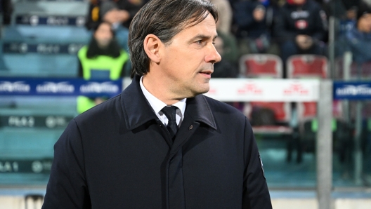 F.C. Internazionale's coach Simone Inzaghi  during the Serie A soccer match between Cagliari Calcio and F.C. Internazionale at the Unipol Domus in Cagliari, Sardinia -  Saturday, 28 December 2024. Sport - Soccer (Photo by Gianluca Zuddas/Lapresse)