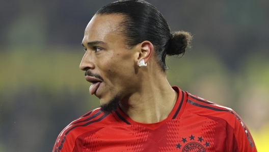 epa11749835 Leroy Sane of Munich reacts  during the German Bundesliga soccer match between Borussia Dortmund and FC Bayern Munich in Dortmund, Germany, 30 November 2024.  EPA/CHRISTOPHER NEUNDORF CONDITIONS - ATTENTION: The DFL regulations prohibit any use of photographs as image sequences and/or quasi-video.