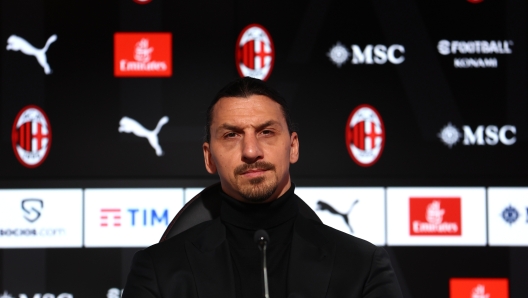 CAIRATE, ITALY - DECEMBER 31: Zlatan Ibrahimovic Senior Advisor of AC Milan  looks on during an AC Milan Press Conference at Milanello on December 31, 2024 in Cairate, Italy.  (Photo by Giuseppe Cottini/AC Milan via Getty Images)