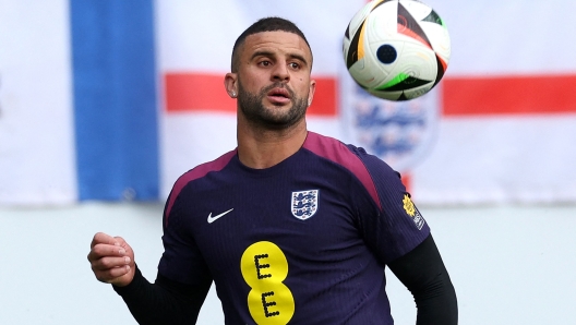 England's defender Kyle Walker attends a training session in Jena, eastern Germany on June 11, 2024, ahead of the UEFA Euro 2024 football championship. (Photo by Adrian DENNIS / AFP)