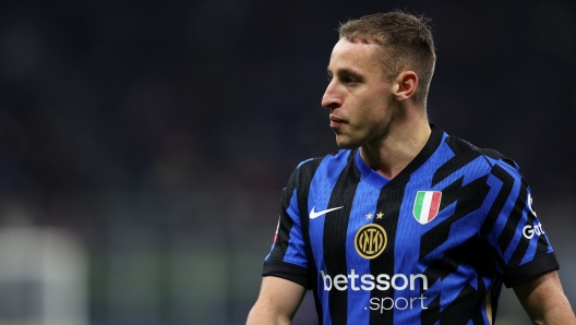 MILAN, ITALY - DECEMBER 19: Davide Frattesi of FC Internazionale, in action, looks on during Coppa Italia Match between FC Internazionale and Udinese Calcio at Stadio Giuseppe Meazza on December 19, 2024 in Milan, Italy. (Photo by Francesco Scaccianoce - Inter/Inter via Getty Images)