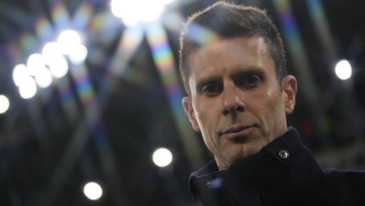 Juventus? head coach Thiago Motta during the Uefa Champions League soccer match between Juventus Fc and Manchester City at the Juventus stadium in Turin, north west Italy - December 11, 2024. Sport - Soccer . (Photo by Fabio Ferrari/LaPresse)