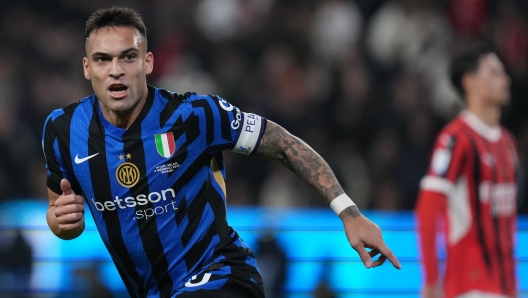 Inter Milan???s Lautaro Martinez during the Final EA Sports FC Supercup 2024/2025 match between Inter and Milan at Al-Awwal Park Stadium in Riyadh, Saudi Arabia - Sport, Soccer - Monday January 6, 2025 (Photo by Alfredo Falcone/LaPresse)