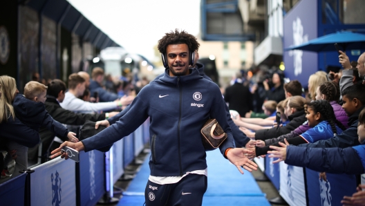 LONDON, ENGLAND - NOVEMBER 10: Renato Veiga of Chelsea arrives prior to the Premier League match between Chelsea FC and Arsenal FC at Stamford Bridge on November 10, 2024 in London, England. (Photo by Ryan Pierse/Getty Images)