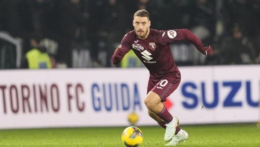 Torino?s Nikola Vlasic   during the Serie A soccer match between Torino FC and Juventus the Stadio Olimpico Grande Torino in Turin, north west Italy - January 11, 2025. Sport - Soccer EXCLUSIVE TORINO FC (Photo by Fabio Ferrari/LaPresse)