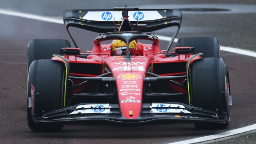 FIORANO MODENESE, ITALY - JANUARY 22: Lewis Hamilton of Great Britain driving the (44) Ferrari SF-23 on track during his first official days as a Scuderia Ferrari F1 driver at Fiorano Circuit on January 22, 2025 in Fiorano Modenese, Italy. (Photo by Clive Rose/Getty Images)