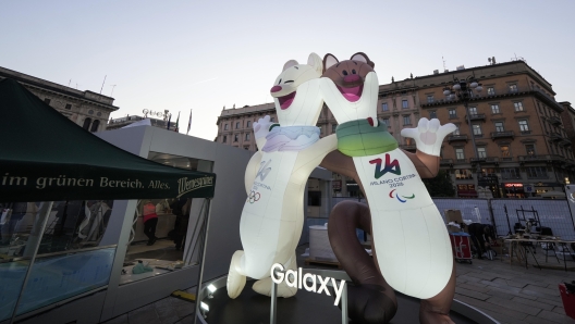 Official Milano-Cortina Winter Olympics 2026 Mascotte Tina and Milo are displayed at the Duomo square, in Milan, Italy, Wednesday, Feb. 5, 2025. (AP Photo/Luca Bruno) 


Associated Press / LaPresse
Only italy and Spain