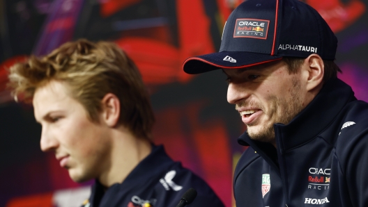 LONDON, ENGLAND - FEBRUARY 18: Max Verstappen of the Netherlands and Oracle Red Bull Racing talks to the media during a press conference prior to F1 75 Live at InterContinental London O2 on February 18, 2025 in London, England. (Photo by Zak Mauger/Getty Images)