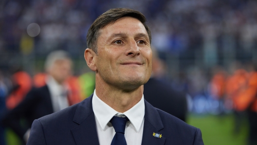 MILAN, ITALY - MAY 19: Javier Zanetti during the Serie A TIM match between FC Internazionale and SS Lazio at Stadio Giuseppe Meazza on May 19, 2024 in Milan, Italy. (Photo by Francesco Scaccianoce - Inter/Inter via Getty Images)