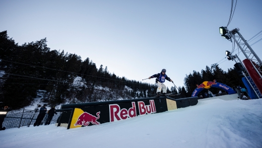 Flora Tabanelli competes at Red Bull Rail Roit in Laax, Switzerland on January 17, 2025 // Jan Cadosch / Red Bull Content Pool // SI202501170476 // Usage for editorial use only //