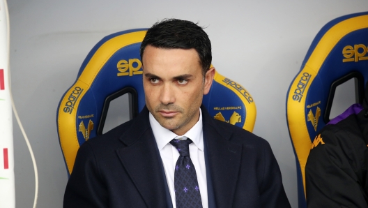 Fiorentinas head coach Raffaele Palladino during the  Serie A enilive soccer match between Hellas Verona  and Fiorentina at the Marcantonio Bentegodi Stadium, north Est Italy - Sunday, February 23, 2025. Sport - Soccer (Photo by Paola Garbuio /Lapresse)