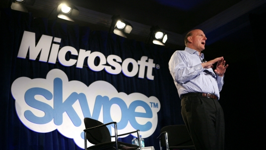 (FILES) Microsoft chief executive Steve Ballmer speaks during an announcement May 10, 2011 in San Francisco, California. Microsoft is buying Internet phone service company Skype for $8.5 billion dollars. Microsoft on February 28, 2025, said it was retiring Skype, the online voice and video call pioneer that the tech titan bought in 2011. "Starting in May 2025, Skype will no longer be available," said a post from Skype support on X, directing users to sign into Microsoft's Teams platform for further use of its services. (Photo by KIMIHIRO HOSHINO / AFP)