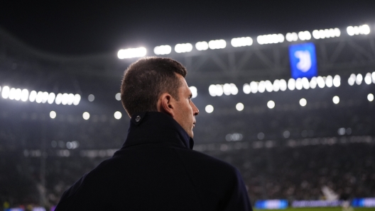 Juventus? head coach Thiago Motta during the Uefa Champions League soccer match between Juventus Fc and PSV Eindhoven at the Juventus stadium in Turin, Playoff - north west Italy - February 11, 2025. Sport - Soccer . (Photo by Fabio Ferrari/LaPresse)