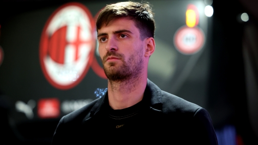 MILAN, ITALY - MARCH 02: Matteo Gabbia of Milan arrives at the stadium prior the Serie A match between AC Milan and SS Lazio at Stadio Giuseppe Meazza on March 02, 2025 in Milan, Italy. (Photo by Claudio Villa/AC Milan via Getty Images)