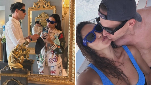 Melissa Satta e Carlo Beretta, eleganti e innamorati a un matrimonio a Napoli