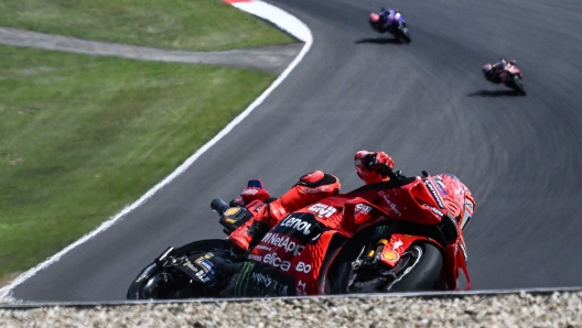 Marc Marquez racing his Ducati at Brno