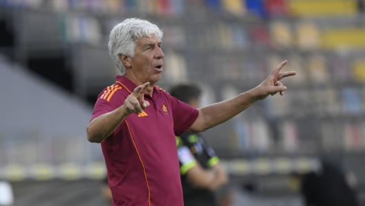 L`allenatore della Roma Gian Piero Gasperini durante un`amichevole pre-campionato