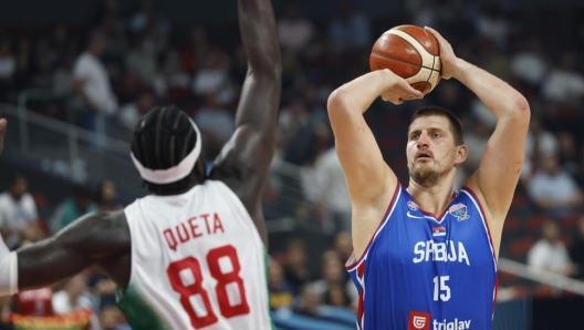 Nikola Jokic in action at EuroBasket 2025