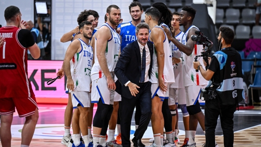 Italian basketball team in action against Georgia at EuroBasket 2025