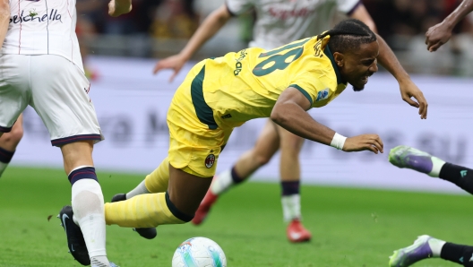 Christopher Nkunku of AC Milan reacts during a Serie A match
