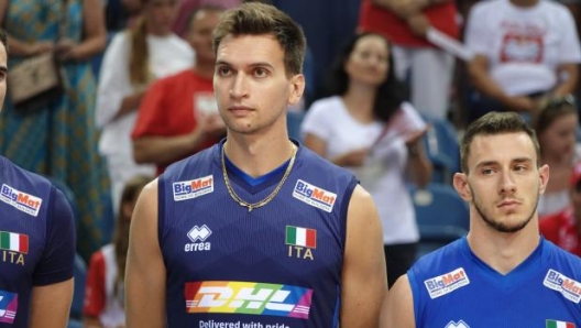 Alessandro Michieletto in action during a volleyball match