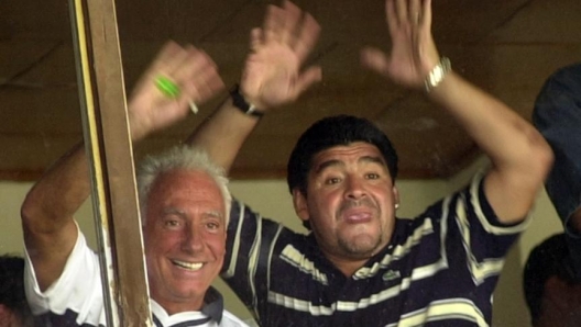 Diego Maradona and Guillermo Coppola in a candid moment